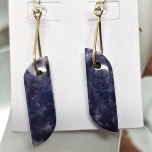 Morado opal purple dangle earrings Set in Sterling silver New